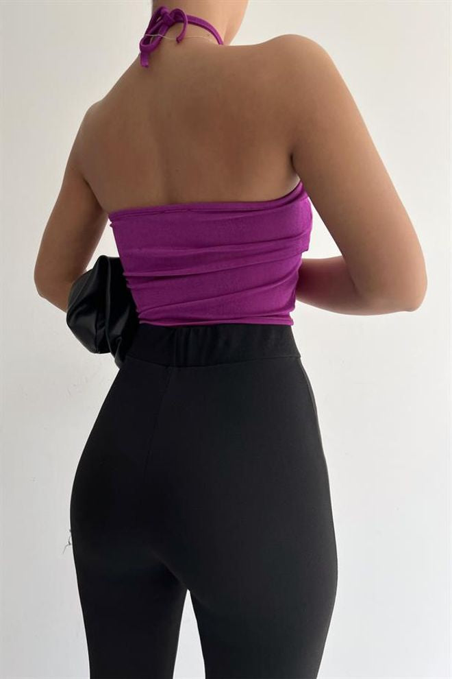 Bougainvillea Cut Out Halter Top