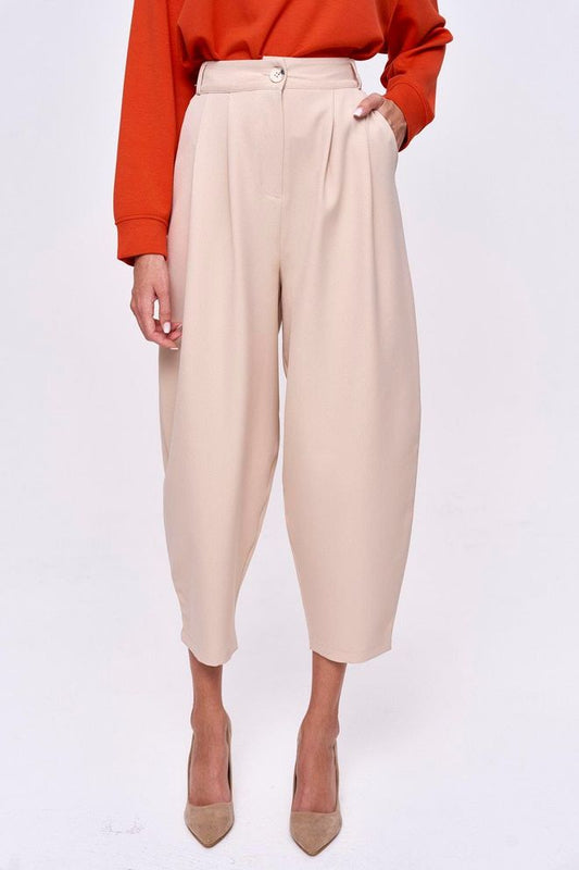 Balloon Tailored Beige Trouser