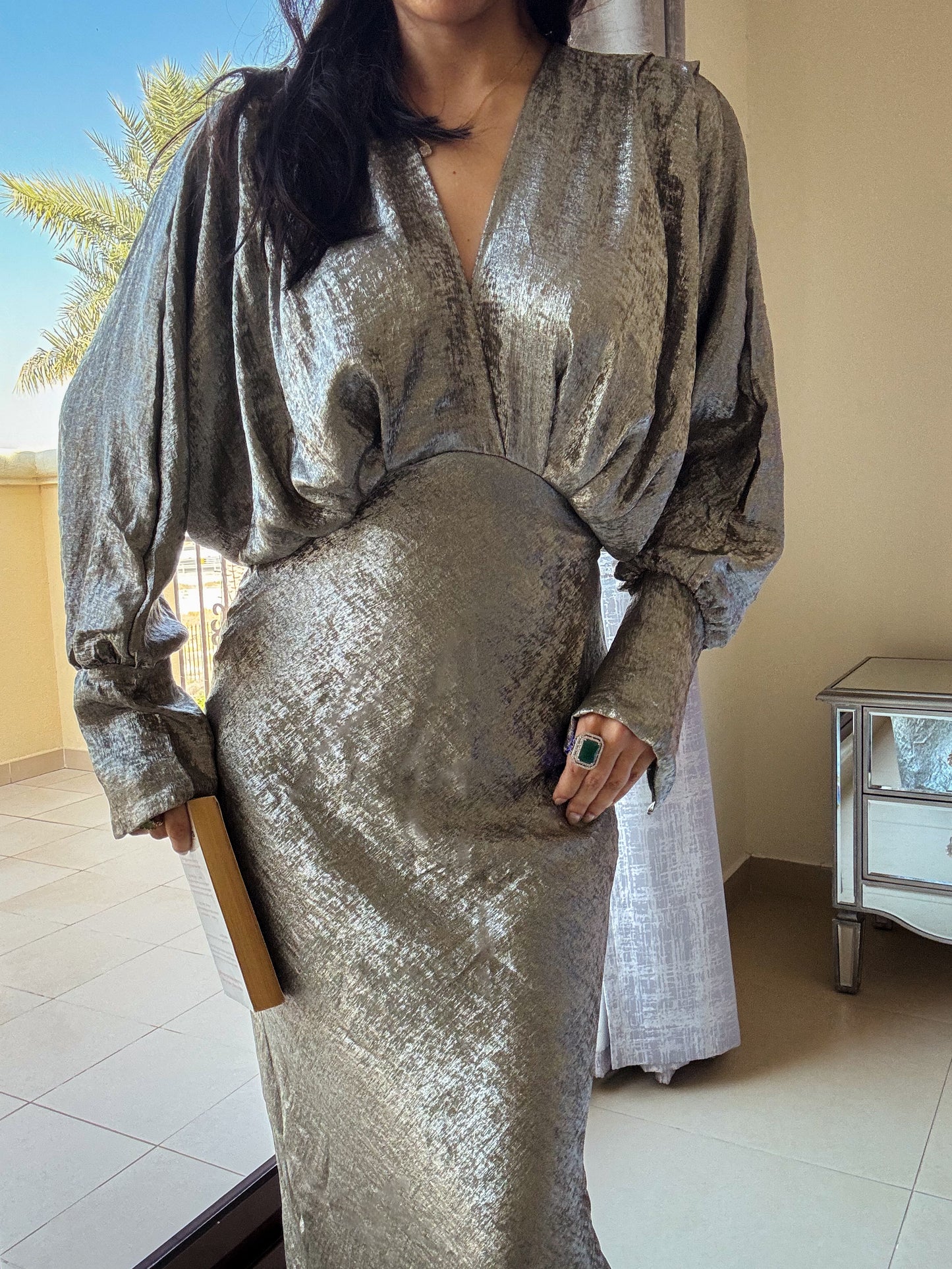 Crushed Satin Dress