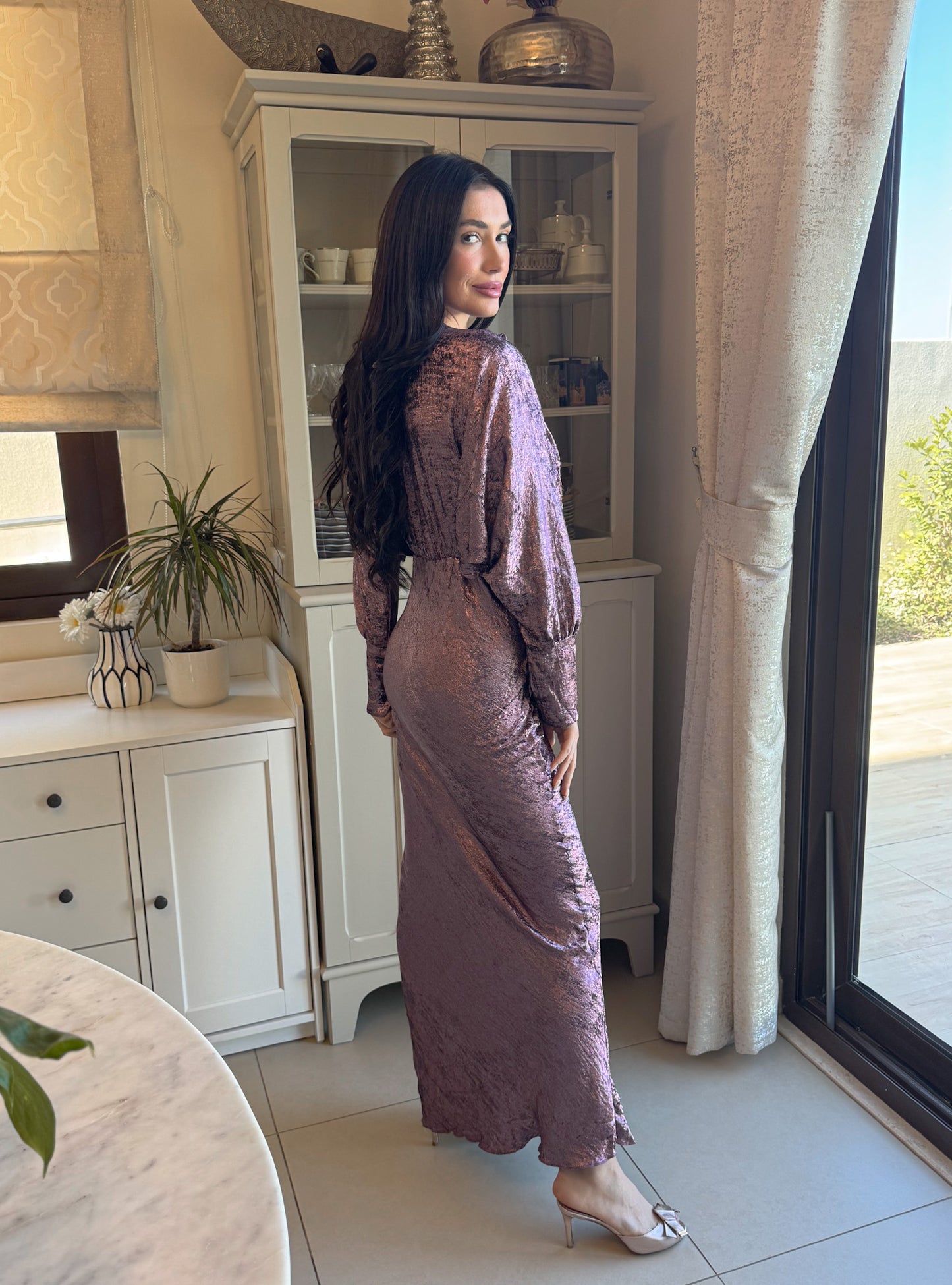 Crushed Satin Dress