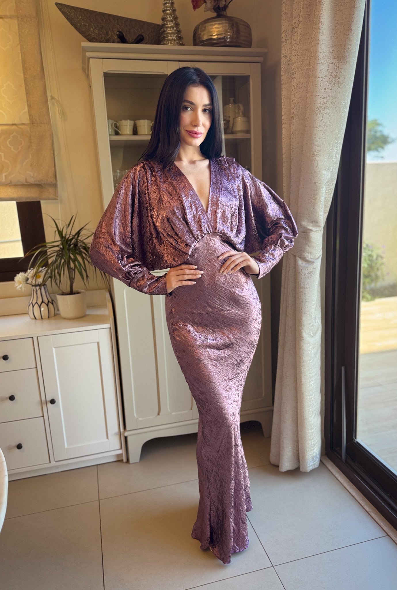 Crushed Satin Dress
