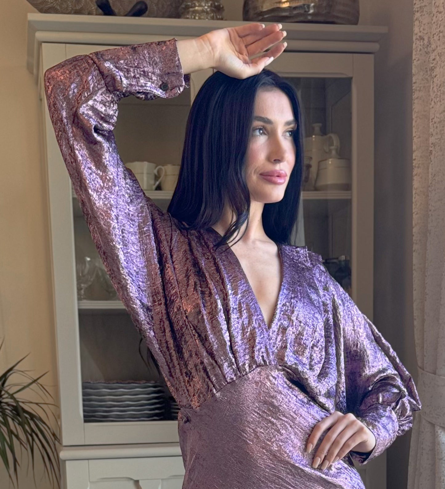 Crushed Satin Dress