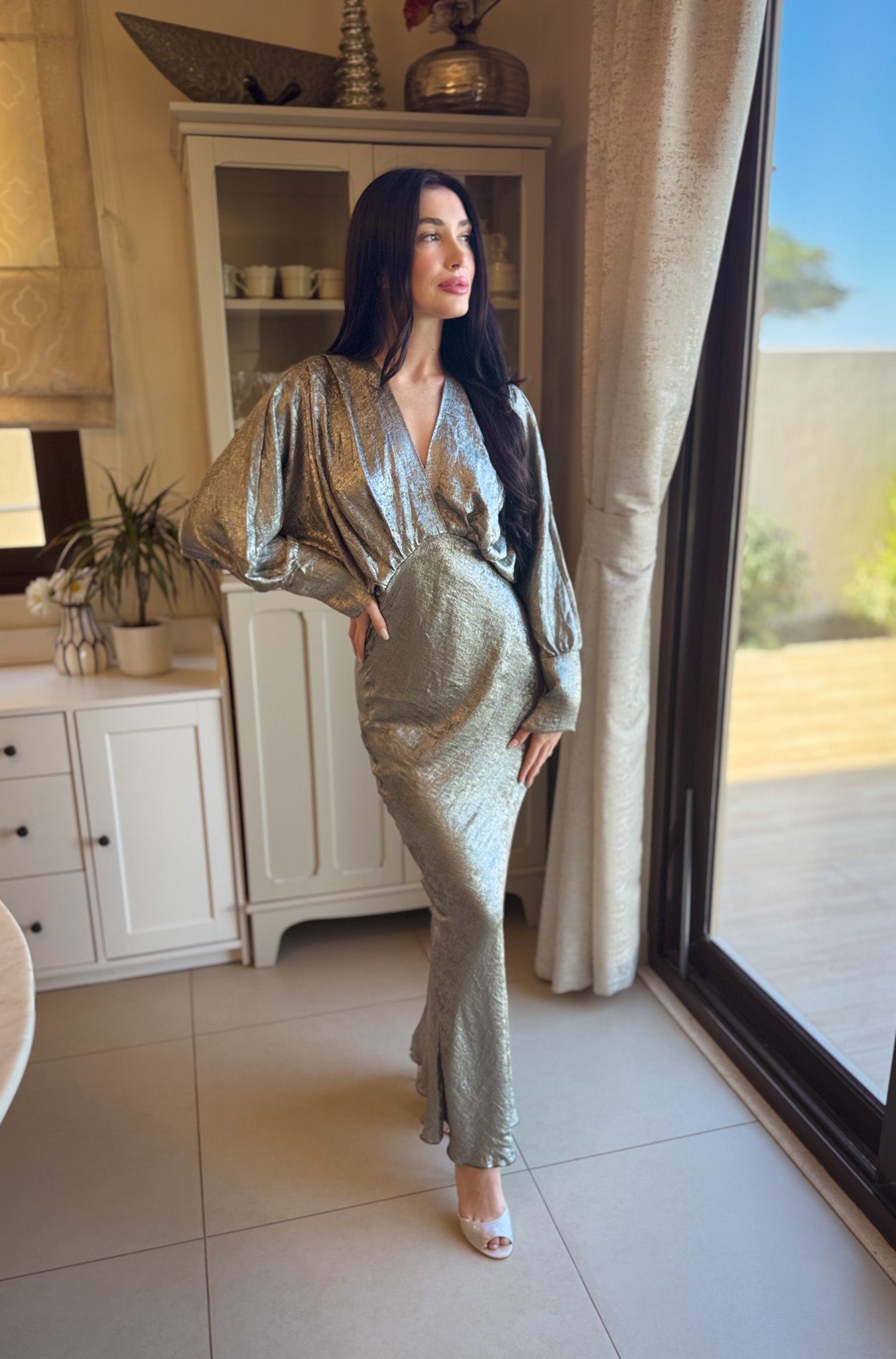 Crushed Satin Dress