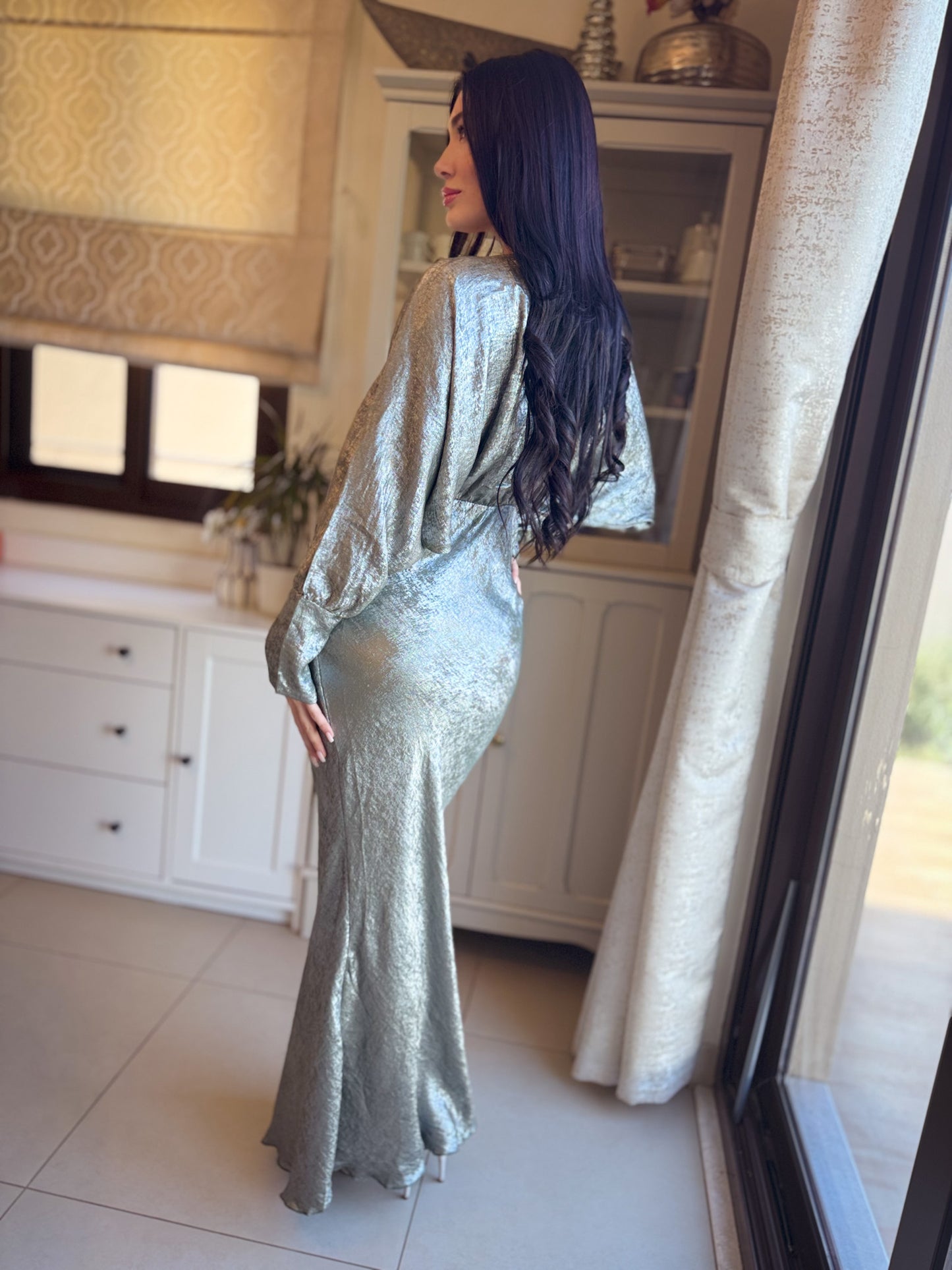 Crushed Satin Dress