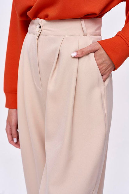 Balloon Tailored Beige Trouser