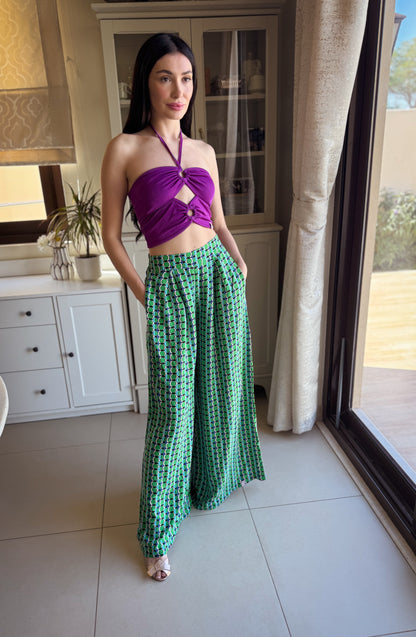 Bougainvillea Cut Out Halter Top